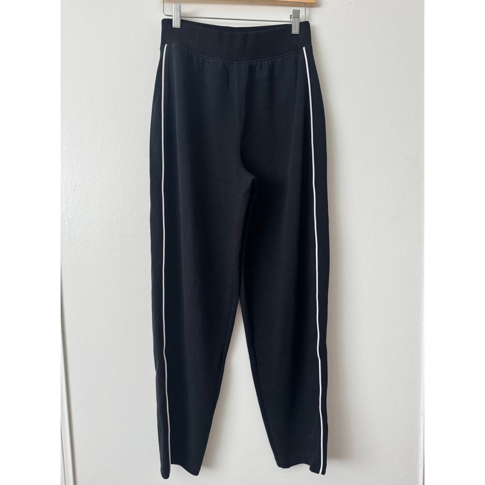 Spanx S Tapered Black Stripe Pants